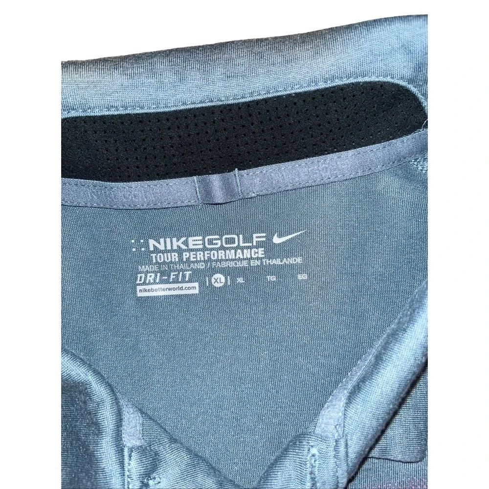 Nike Golf Polo Shirt Mens XL Gray Pink Tour Performance Dri-Fit Short Sleeve
